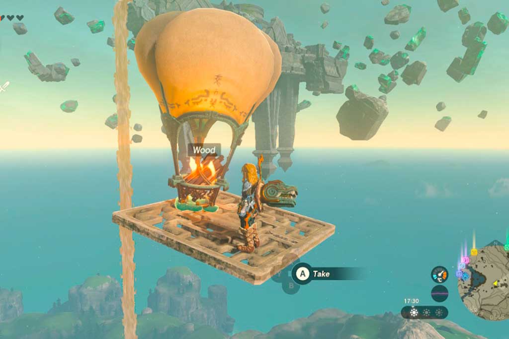 Cómo construir un globo aerostático en Zelda Zelda Tears of the Kingdom